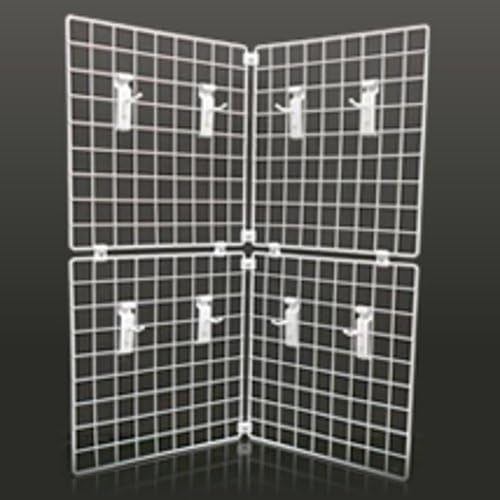 Mini Grid Counter Display with 4 Panel in White/Black and 8 Connector 28"W x 28"H