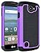 Case for LG Optimus Zone 3, Drop Protection Hybrid Dual Layer Armor Defender Case Purple