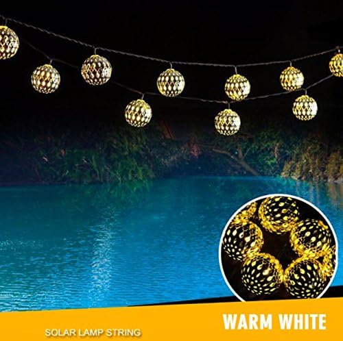 Xinxin Solar String Lights Moroccan Ball Multicolor 10LED Globe Fairy String Lights Solar Powered Orb Lantern Christmas Lighting for Outdoor Garden, Yard, Patio, Xmas Tree, Party, Home Decoration