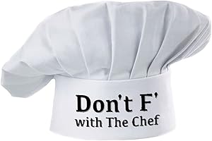 Hyzrz Funny Chef Hat-Don't F with The Chef-Adjustable Kitchen Cooking Baker Grill Costume Hat Cap for Men & Women