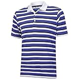 adidas Golf Men's Climacool Sport Classic Stripe Polo Shirt, White/White/Semi Night Flash/Night Flash, Small
