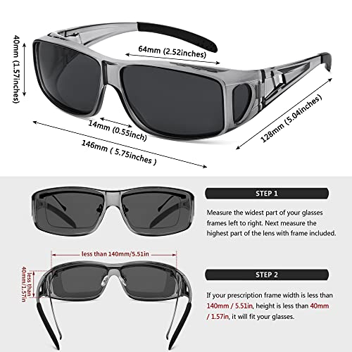 Peekaco Polarized Sunglasses Fit Over Glasses for Men Women, Wrap