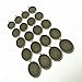 IGOGO 20 PCS Oval Pendant Trays Pendant Blanks Cameo Bezel Cabochon Settings - 30x40 mm Antique Bronze Color