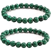 Malachite Bracelet Set,Handmade Gemstone Beaded Stretch Bracelets for Women Men Yoga Bracelet Stone Crystal Beads Bracelets