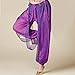 MUNAFIE Belly Dance Harem Pants Arabic Halloween Lantern Shiny Pants Fancy Pants US0-14 Purple