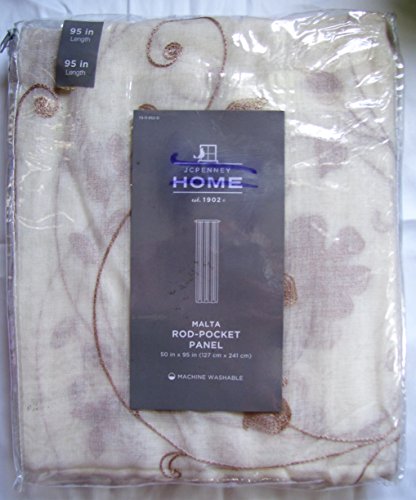 JCPenney Home, Malta Sheer Rod-Pocket Panel, Linen, 50" x 95