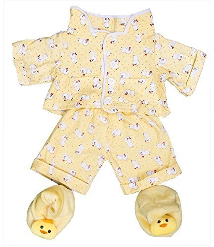 Yellow chick pyjamas & slippers pjs outfit / teddy clothes to fit 15" Build a Bear bears