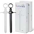 Lube Applicator Syringes Reusable, Lube Injector Launcher with Precise Scales, 6.5” Personal Anal Lubricant Shooter Lube, Lube Shooter Syringe 8, Applied for Men, Women & Couples (Black & White)