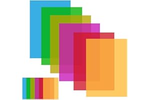 BROADSHEET ZSY 12Pcs Dyslexia Tools for Kids Dyslexia Reading Strips, Colored Overlays for Dyslexia Transparency Reading Guide Strips for Kids Correction Gel Lighting Filter (11.7 in x 8.3 in), Transparent