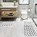 Carvapet 2 Pieces Microfiber Chevron Non-Slip Soft Kitchen Mat Bath Rug Doormat Runner Carpet Set, 17