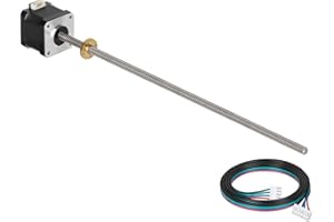YEJMKJ Nema 17 Lead Screw Stepper Motor 12.20in/310mm T8 Standard Step Angle 1.8 Deg 2000 Steps/rev High Torque 0.4Nm/56.64oz.in. Bipolar Motors 2 Phase 4 Lead for CNC 3D Printer 1.65x1.65x1.57inch