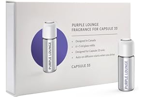 Capsule 33 Purple Lounge Fragrance Refills, Designed in Canada, 6 x 5 ml Glass Refills, Auto-On Diffusion