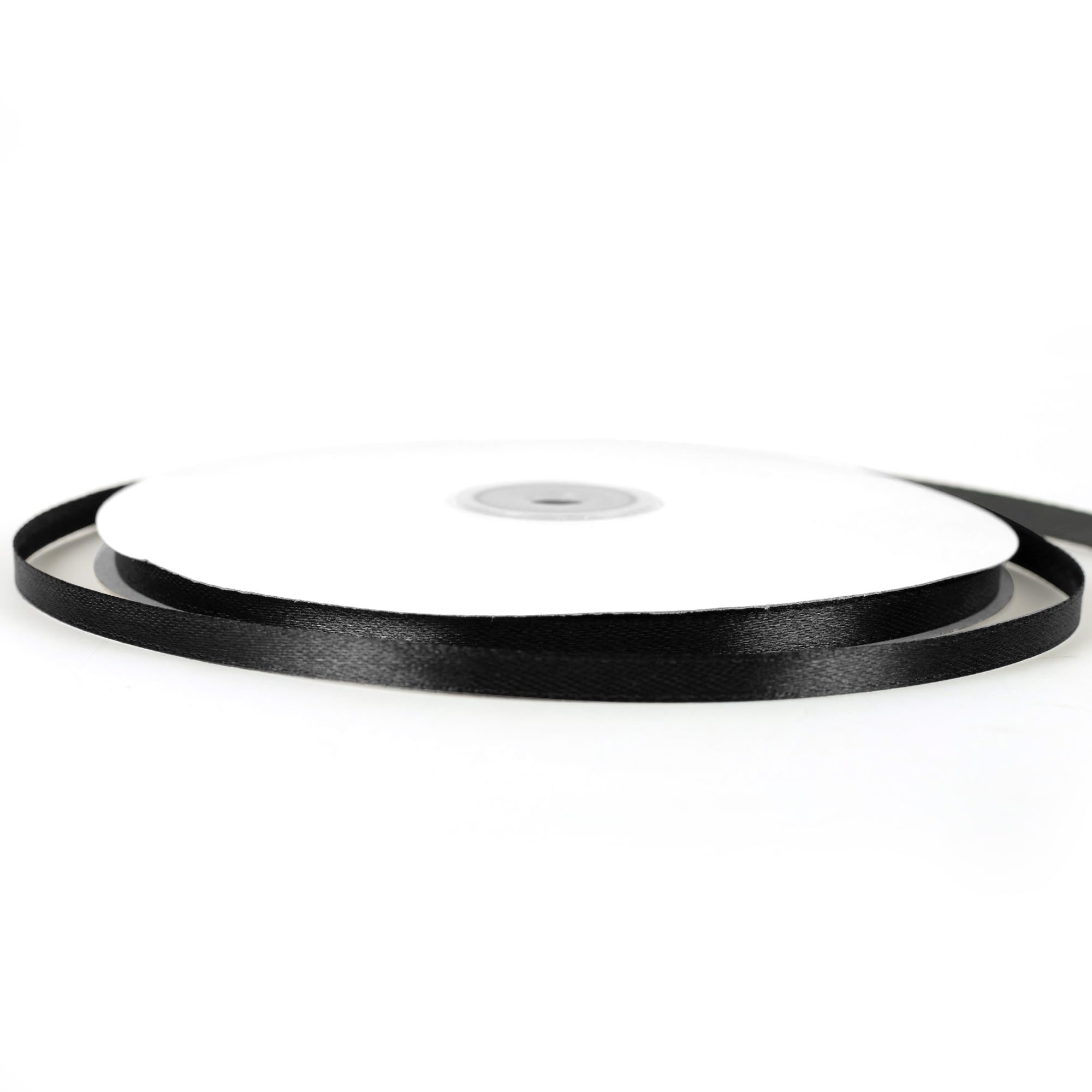 Black Satin Ribbon 6mm Thin x 91m - Black Gift Wrapping Ribbon for Wedding, Christmas & Crafts | Slim Decorative Ribbons for Present Wrapping, Cake, Hair Bows & Florist Decorations