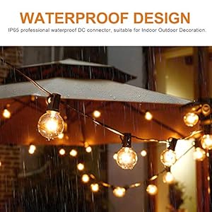 Cadena de luces para exteriores, 25 pies G40 con 27 bombillas Edison de