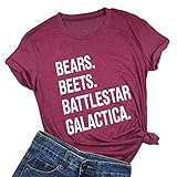 Bears Beets Battlestar Galactica Letters Funny T Shirts Casual Fashion Top Tee (Medium)