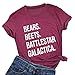 Bears Beets Battlestar Galactica Letters Funny T Shirts Casual Fashion Top Tee (Medium)