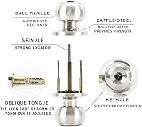 AMOTOFO Door Knob Lock Privacy Bedroom Exterior Keyed Satin Stainless view 3