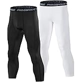 Towintec Men’s 3/4 Compression Pants, Athletic Leggings Running Workout Tights Base Layer for Basketball Sports Football Gym