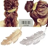 cuhair 2pcs Leaf Design Punk Women Girl Hair Clip Pin Claw Barrettes Accessories