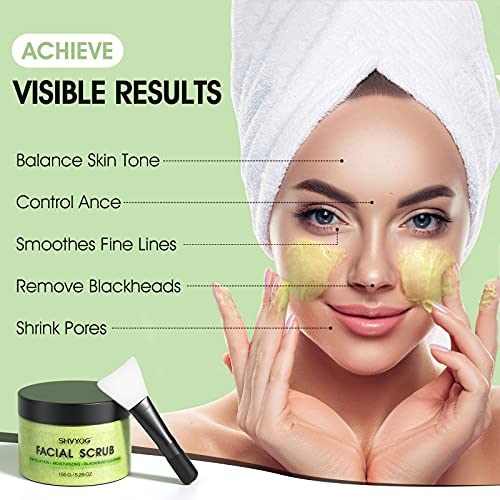 Green Tea Facial Scrub, SHVYOG Organic Avocado & Green Tea Face Scrub