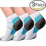 3 Pairs Compression Socks for Women and Men Sport Plantar Fasciitis Arch Support Low Cut Running Gym Compression Foot Socks / Foot Sleeves Best for Sports