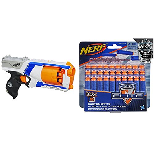 Nerf N-Strike Elite Strongarm Blaster with Official Nerf N-Strike Elite Series Suction Darts 30-Pack Bundle