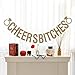 FECEDY Glittery Gold Cheers Bitches Letters and Ring Banner for Wedding Party Decoration