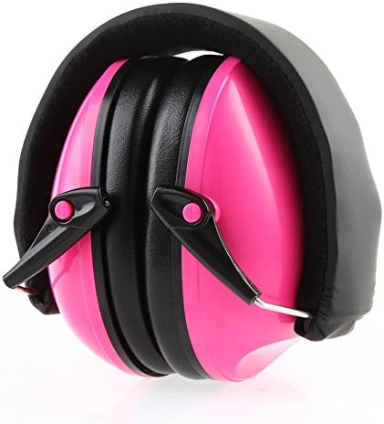 Adjustable Headband Folding Soundproofing Earmuffs Hearing Protection Ear Muffs for Kids /Infant/Students(3-12 Years Old) (pink)