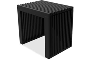 APRTAT Bamboo Dining Bench Indoor Small Benches Entryway Shoe Rack Benchs,Outdoor Modern Wood Benches 17 Inch Bamboo Bench for Living Room Hallway Bedroom Bathroom Black Small