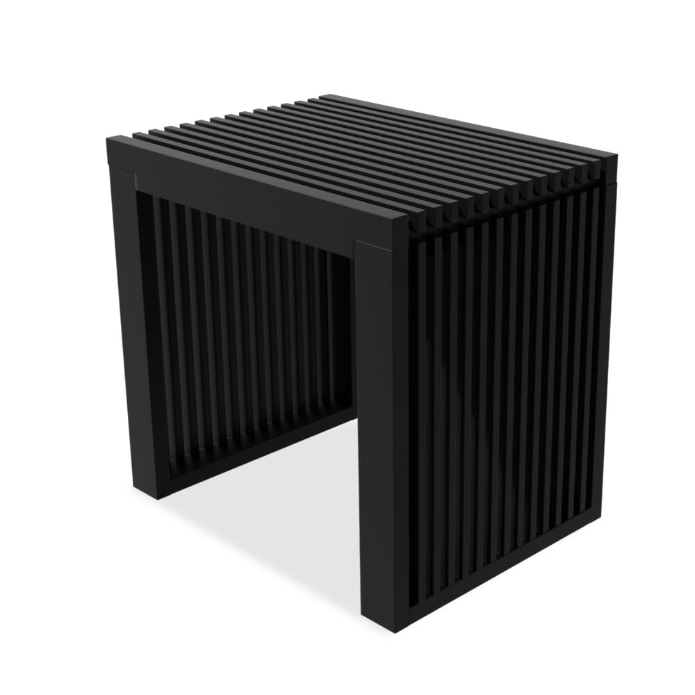 Photo 1 of APRTAT Bamboo Dining Bench Indoor Small Benches Entryway Shoe Rack Benchs,Outdoor Modern Wood Benches 17 Inch Bamboo Bench for Living Room Hallway Bedroom Bathroom Black Small