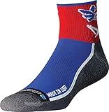 Drymax Lite Trail 1/4 Crew Turndown Socks, Team Red/White/Blue, Large (W10-12, M8.5-10.5)