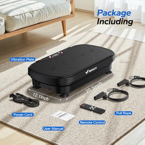 MERACH Vibration Plate Exercise Machine, Vibration Plate Lymphatic Drainage, Vibrating Plate Exercise Machine with Bluetooth and LED Display, Workout Equipment for Women Men Home