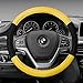 FH Group Universal Fit Modernistic and Seat Belt Pads Combo Set Steering Wheel Cover Fits Most Cars, SUVs Yellow