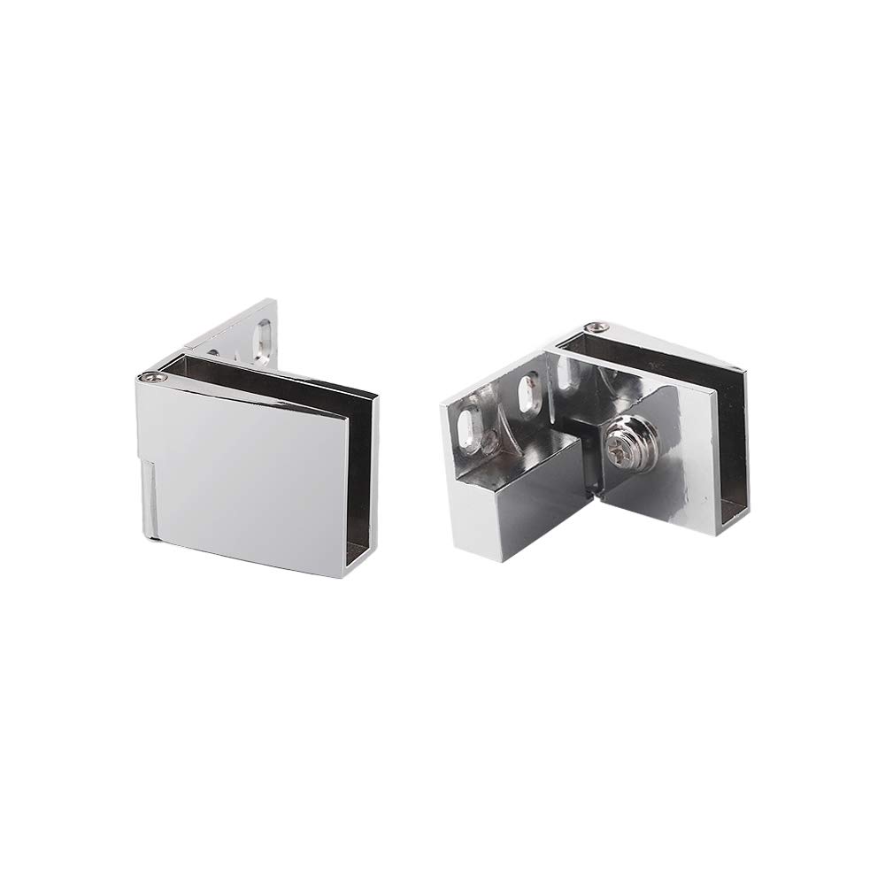 Glass Door Hinge Cabinet, Glass Door Hinge Clamp, Zinc Alloy Shower Hinge Glass Door Clamp Clip, Adjustable 3-5mm, No Drilling Glass Hinge for Cabinet Glass Door, Glass Showcase, Glass Wine Cabinet
