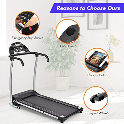 GYMAX Folding Treadmill, Electric Motorized Walking Running Machine