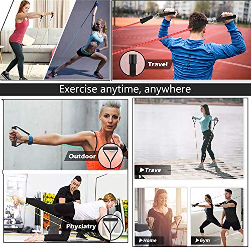 HAISITING Resistance Bands Set,Workout Bands,Exercise Bands for Men & Women,5 Tube Fitness Bands with Door Anchor,Handles,Portable Bag,Legs Ankle Straps for Musle Training,Shape Body,Home Workouts