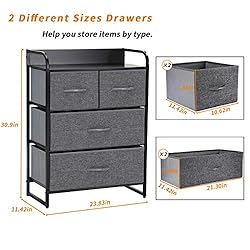 Kamiler 4-Drawer Dresser Storage, 3-Tier Organizer