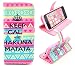 5C Case,iPhone 5C Case, ARTMINE Keep Calm and Hakuna Matata AZTEC Princess Durable Premium PU Leather Flip Folio Book Style Wallet Protective Skin Pouch Phone Case & Magnetic Closure with Credit/ID Card Slot [Inner Silicone TPU Holder] [Kickstand Feature] [HD Screen Protector Gifted] for Apple iPhone 5C Verizon, AT&T, Sprint, T-Mobile