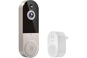 BoomChill 1080p Wireless Video Doorbell Camera, AI Human Detection, 2-Way Talk, Live View, Night Vision, Cloud Storage, 2.4G WiFi Only, Battery Powered, Indoor Outdoor Surveillance (Linen)