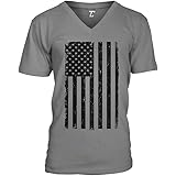 Distressed Black USA Flag - United States Unisex V-Neck T-Shirt