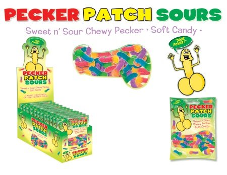 Pecker Patch Sour Gummies Display (12 Pack)