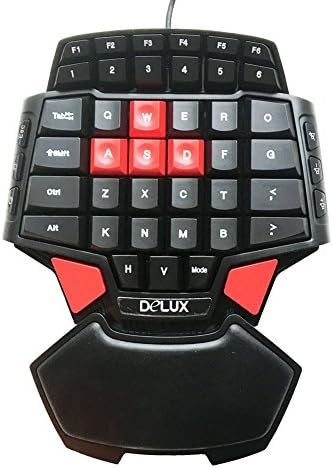 Aulidtech T9 USB Wired Gaming Keyboard Single Hand Gaming Keyboard 47Keys 3-Mode LED Backlight