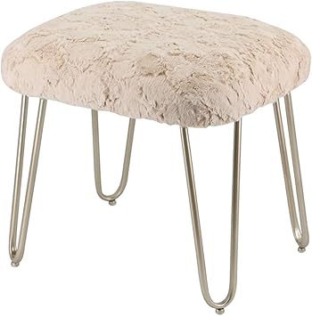 Amazon Com Dressing Stool Plush Stool Metal Vanity Stool Ottoman Footstool Pouffe Upholstered 150kg Weight Capacity Load 4 Legs 46 38 44cm Furniture Decor