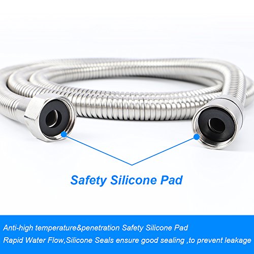BOSNELL 304 Stainless Steel Bath Handheld Shower Hose Replacement Flexible 6.5ft - Thumbnail 2
