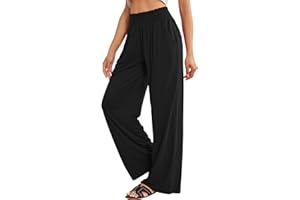 QIANXIZHAN Women's Boho Pants, Wide Leg High Waist Harem Pants Hippie Yoga Clothes with Pockets