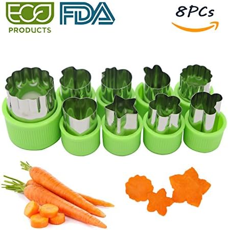 Vegetable Cutter Shapes Set – 9 Pcs Mini Biscuit &amp; Cookies Cutter, Fun Animal Fruit Stamp Mold, Decorative Healthy Food Supplement for Kids, Accessories Stuff for Parties, Gathering, Events