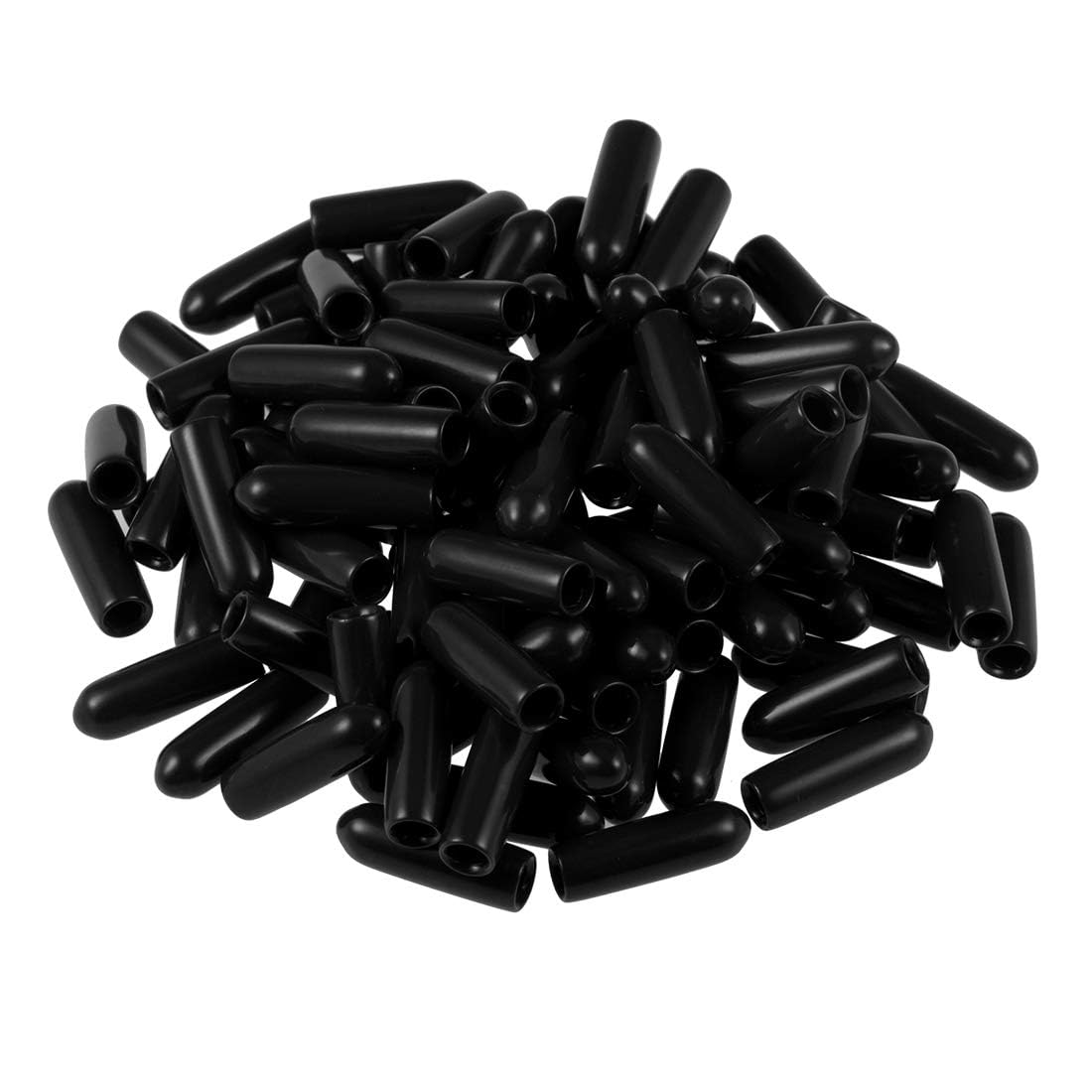 TA-VIGOR 200Pcs Rubber End Caps, 3mm ID Round Flexible Screw End Caps Thread Protectors, Black Vinyl Bolt Covers Rubber Covers for Screws, Tubes, Cables, Wires, etc