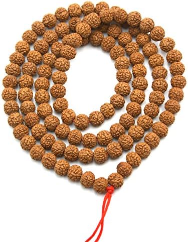 6 Mukhi 108 Rudraksha Seeds Mala Beads Prayer Yoga Meditation Necklace