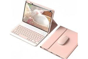 kaidisen Keyboard Case Mouse for iPad (10th Generation) 10.9 inch 2022 iPad 10 Detachable Cute Color Keyboard Case with Pencil Holder,Pink