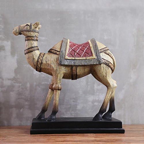 Home33 Accessories CHENGYI Retro Animal Camel Sculpture Resin Crafts Ornaments Living Room Study TV Cabinet Office Artwork,31.3 * 31cm